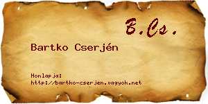 Bartko Cserjén névjegykártya